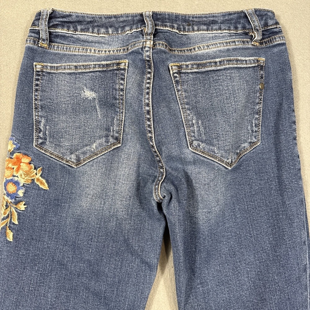 Miss Me Jeans Women's Size 27x25  Ankle Skinny Floral Embroidery DISTRESSED